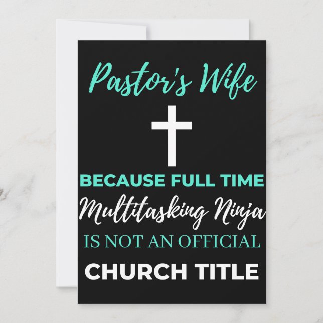 Cartão De Agradecimento Esposa do Pastor devido à multitarefa do tempo de  (Frente)