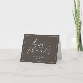 Cartão De Agradecimento Espresso Brown Script Classic Minimalist Wedding