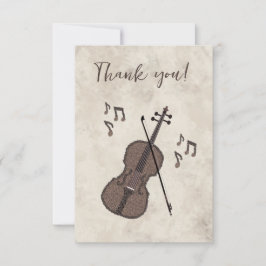 Cartão De Agradecimento Espresso Violino-Violino criado com grãos de café-