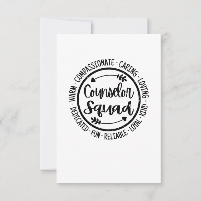 Cartão De Agradecimento Esquadrão de Conselheiros Escola Apreciação de Pro (Frente)