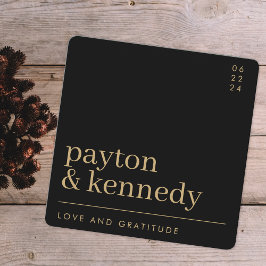 Cartão De Agradecimento Esquadrão Na moda simples elegante preto e chic Do