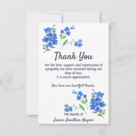 Cartão De Agradecimento Esqueça-Me Não Obrigado Simpatia Funeral