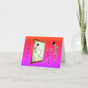 Cartão De Agradecimento Esqueleto Dançante Fofo 