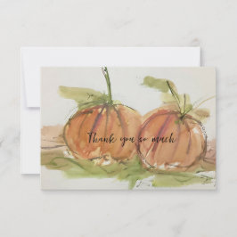 Cartão De Agradecimento Esquema de aquarela original Pumpkin