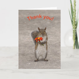 Cartão De Agradecimento Esquilo com flor