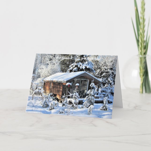 Cartão De Agradecimento Esta é a estação acima do norte! Feliz Natal (Frente)