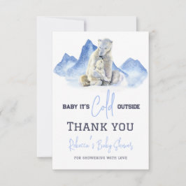 Cartão De Agradecimento Está Frio Lá Fora Festa de Bebê de Urso Polar de I