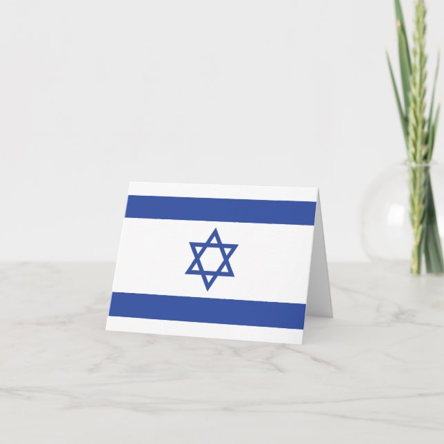 Cartão De Agradecimento Estado de Israel Bandeira, Estrela do Judaísmo Dav (Frente)