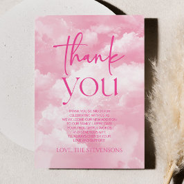 Cartão De Agradecimento Estamos No Chá de fraldas Cloud Nine Sparkle Cloud