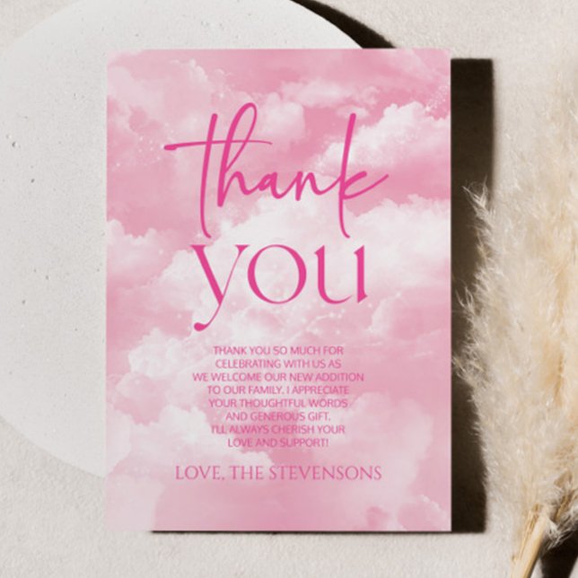 Cartão De Agradecimento Estamos No Chá de fraldas Cloud Nine Sparkle Cloud (Criador carregado)