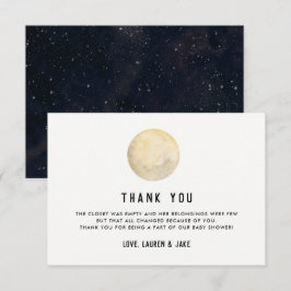 Cartão De Agradecimento Estamos Sobre O Chá de fraldas Da Lua Obrigado Car