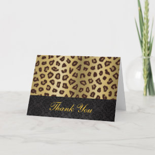 Cartão de Agradecimento Estampa de Leopardo
