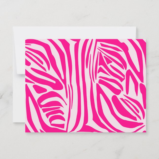 Cartão De Agradecimento Estampa de zebra rosa (Frente)
