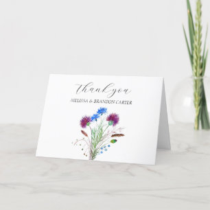 Cartão De Agradecimento Este Casamento Floral Escocês Roxo Obrigado