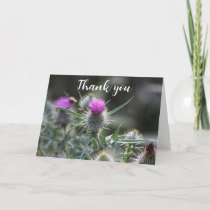Cartão De Agradecimento Este Casamento Floral Escocês Roxo Obrigado