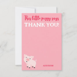 Cartão De Agradecimento Este Pequeno Porquinho Diz Obrigado Fazenda Animal
