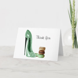 Cartão De Agradecimento Estilete verde Pastel e arte francesa dos