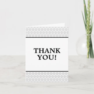 Cartão De Agradecimento Estilo Art Déco Elegante Preto e Branco