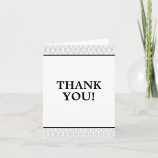 Cartão De Agradecimento Estilo Art Déco Elegante Preto e Branco