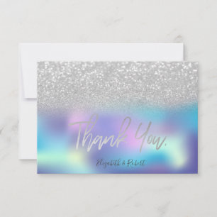 Cartão De Agradecimento Estilo Bokeh Holográfico