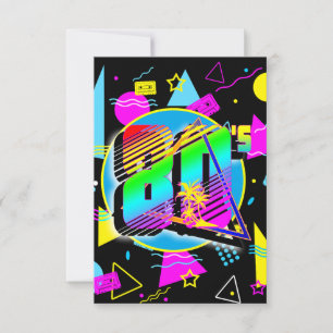 Cartão De Agradecimento ESTILO DA ANTIGA ESCOLA DA VINTAGEM DE anos 80