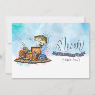Cartão De Agradecimento Estilo de aquarela dos pesqueiros