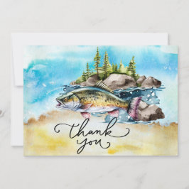 Cartão De Agradecimento Estilo de aquarela dos pesqueiros