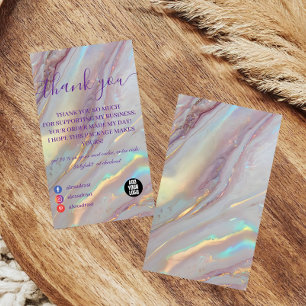 Cartão De Agradecimento Estilo de Luxo Iridescente Glam