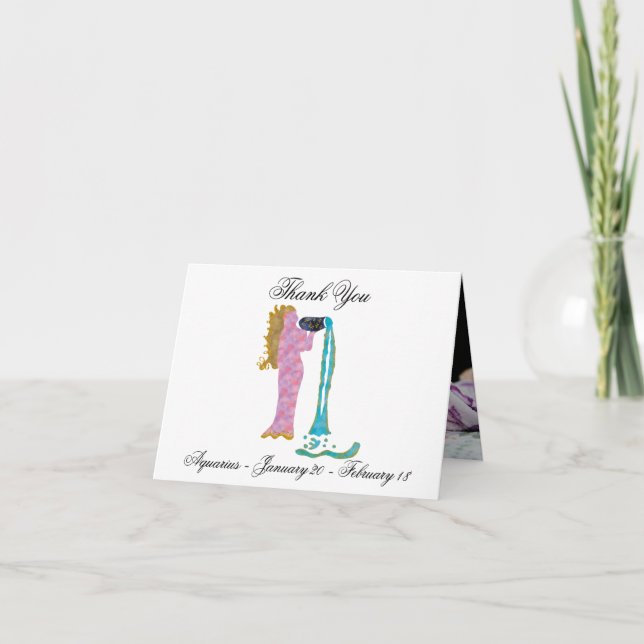 Cartão De Agradecimento Estilo de Pintura Impressionista do Aquário e Dour (Frente)