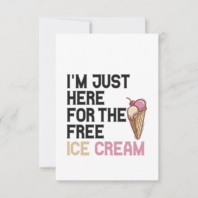 Cartão De Agradecimento Estou aqui para o presente engraçado do Sorvete gr (Frente)