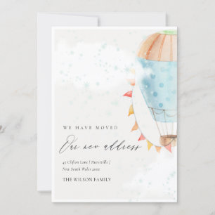 Cartão De Agradecimento Estrela das Nuvens do Balão de Ar Quente Nós Movem