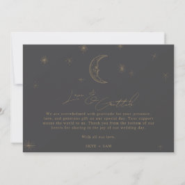 Cartão De Agradecimento Estrela e Lua Casamento Celestial Foto Obrigado 