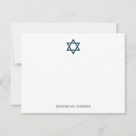 Cartão De Agradecimento Estrela Judaica Elegante da Placa David Note