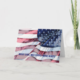 Cartão De Agradecimento Estrelas Brilhantes, Cartaz dos Veteranos Corações