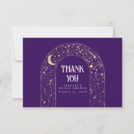 Cartão De Agradecimento Estrelas da Noite Celestiais Elegantes Obrigado