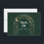 Cartão De Agradecimento Estrelas da Noite Celestiais Elegantes Obrigado<br><div class="desc">Celestial esmeralda verde e ouro,  obrigado cartões</div>