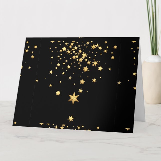 Cartão De Agradecimento Estrelas do ouro (Frente)