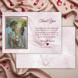 Cartão De Agradecimento Eteal Magnolia Flower, Casamento