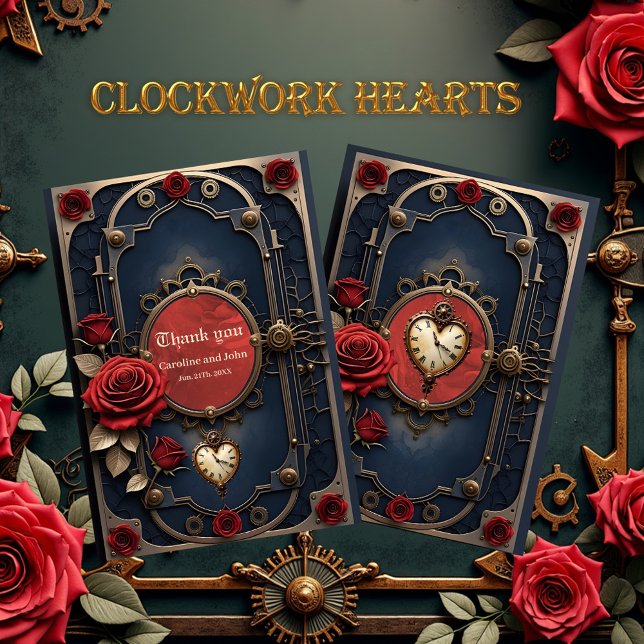 Cartão De Agradecimento Eternal Elegance – Clockwork Heart. (Criador carregado)