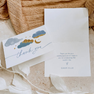 Cartão De Agradecimento Etiqueta de Favor do Chá de fraldas Estrela Pequen