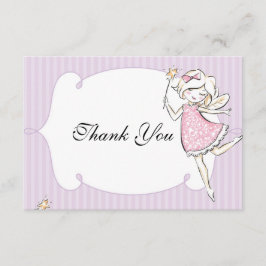 Cartão De Agradecimento Etiqueta de Festa de aniversário da Princesa Fada