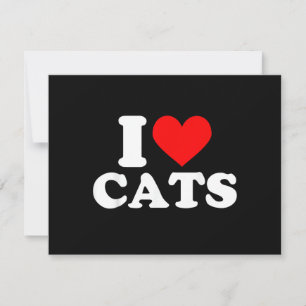 Cartão De Agradecimento Eu Adoro Gatos - Eu Adoro Gatos Eu Amo Gatos