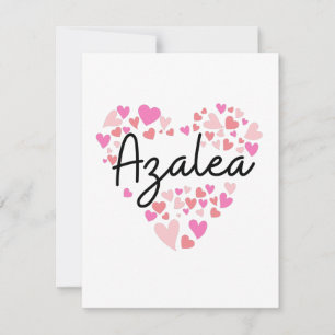 Cartão De Agradecimento Eu amo Azalea - corações para Azalea