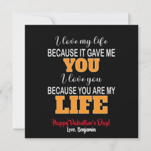 Cartão De Agradecimento Eu Amo Minha Vida Porque Ela Me Deu Namorados