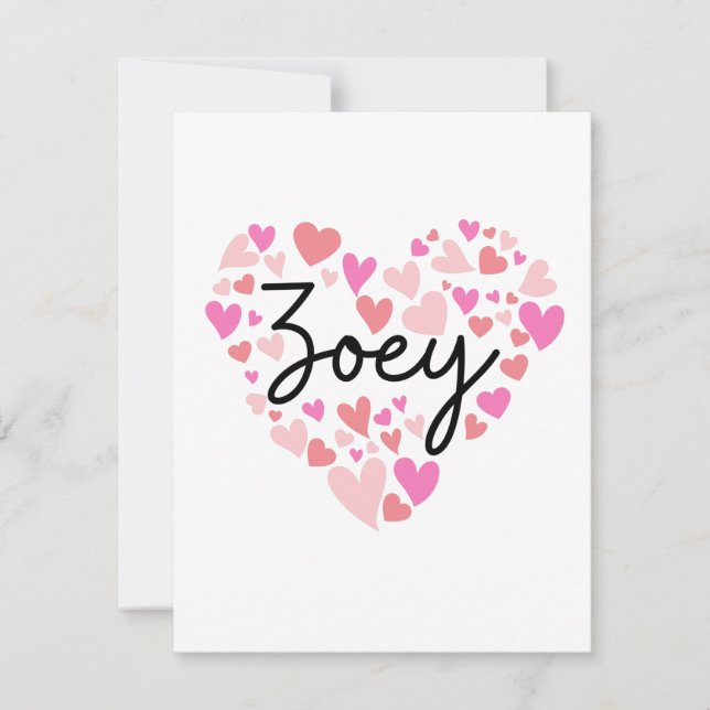 Cartão De Agradecimento Eu amo Zoey (Frente)