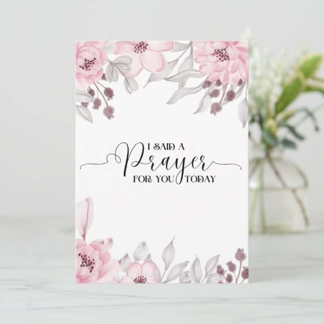 Cartão De Agradecimento Eu disse uma oração para você hoje (Em pé/Frente)