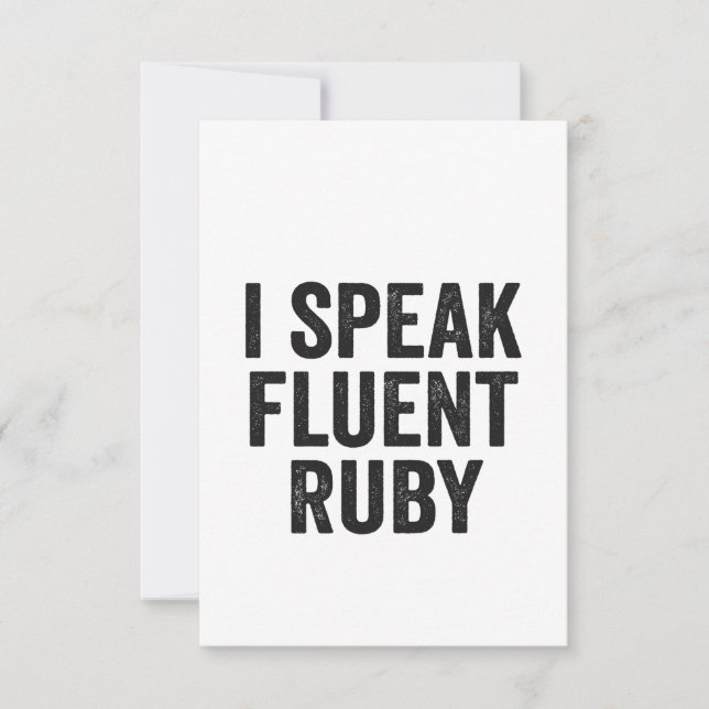 Cartão De Agradecimento Eu Falo Fluent Ruby Engraçado Geek Programação Cod (Frente)