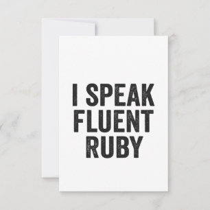 Cartão De Agradecimento Eu Falo Fluent Ruby Engraçado Geek Programação Cod