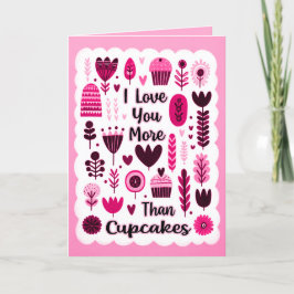 Cartão De Agradecimento Eu Te Amo Mais Do Que Cupcakes De Dia de os namora