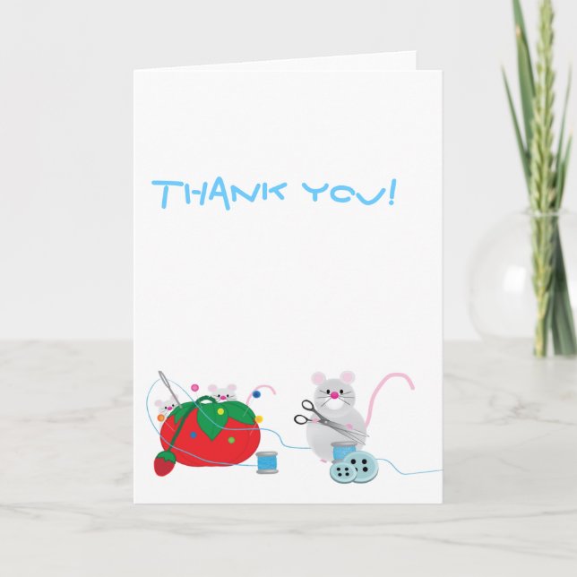 Cartão De Agradecimento Eu teria preferencialmente de costurar! (Frente)